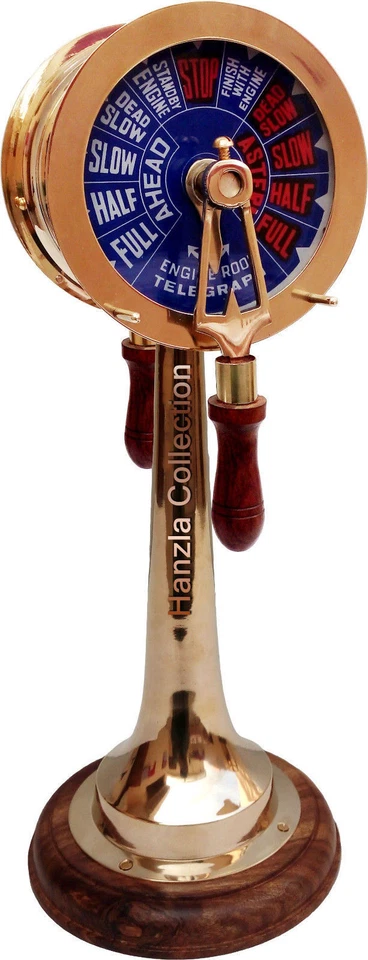Antiguo telégrafo de latón para pedido de motor de barco 14" náutico decorativo coleccionable Foto 3 de 4