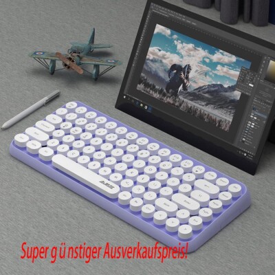 AJAZZ 308I Regenbogenpurpur Kabellos Bluetooth -Tastatur für Apple iPad iPhone