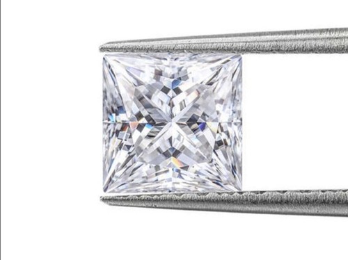 7x7 MM Moissanite VVS1 D Excellent Brilliant Princess Square Pair For Earrings - Picture 4 of 10