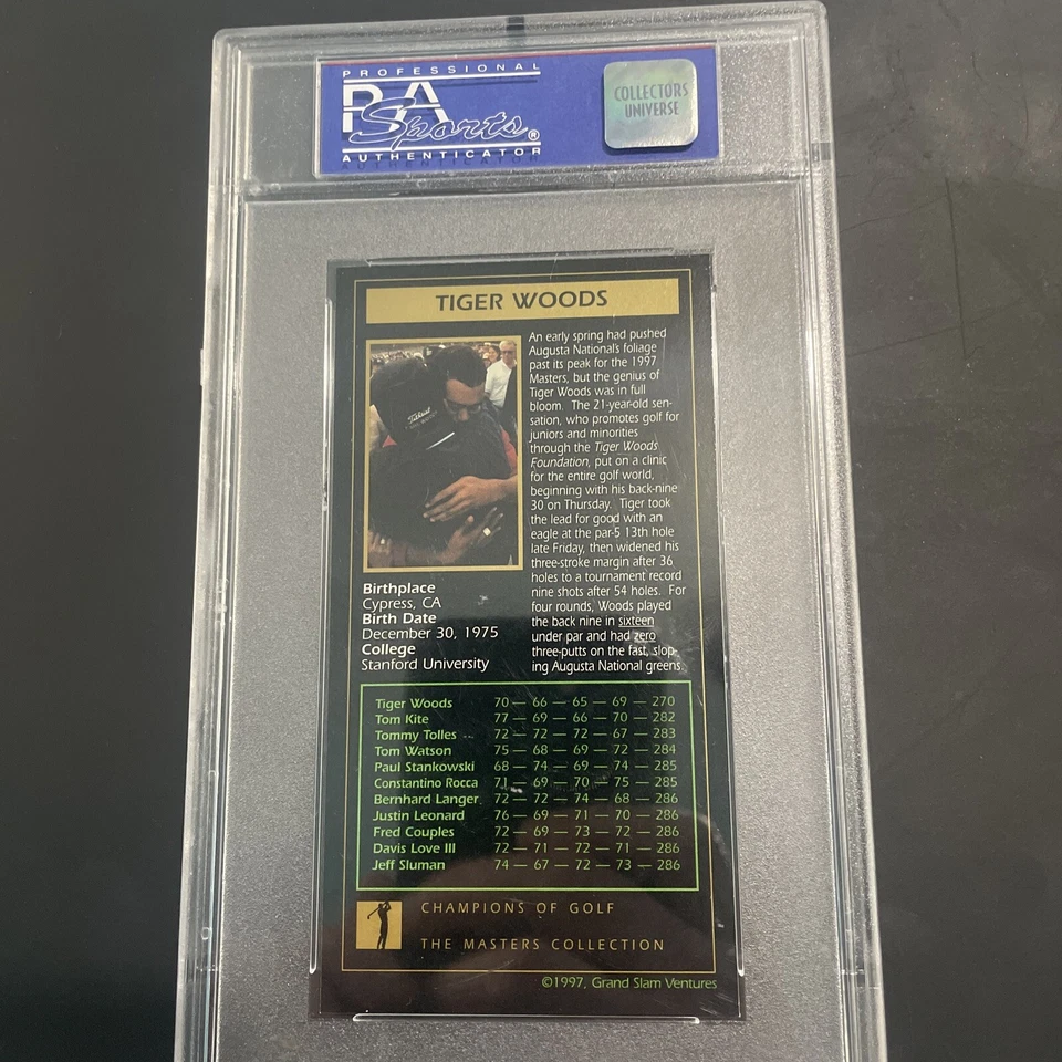 1998 Tiger Woods Champions of Golf Masters Collection GOLD FOIL - PSA 8 Nike  - Image 4 of 4