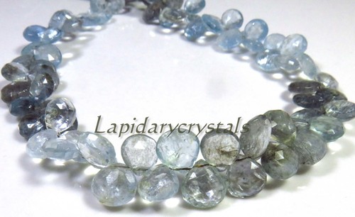 Perles Naturelles Kyanite Foncée – Briolettes Facettées Forme Poire – 87,10 Carats – Inde