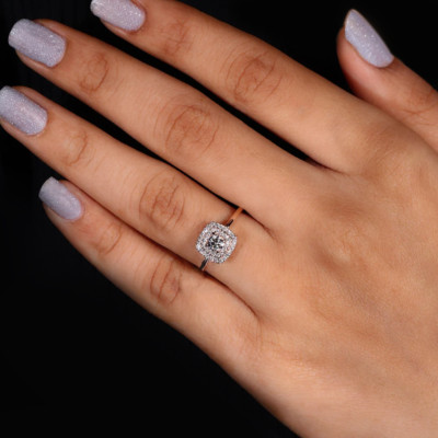 Diamant Verlobungsring Lab Grown 0,75 Karat Rund Zertifiziert 950 Platin E F VS