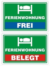 2 x Pension - Ferienwohnung FREI - BELEGT  Hinweisschild Schild Nr. 3194
