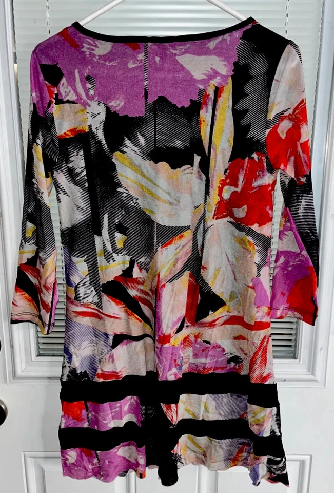 Vestido Cupio Anthropologie Multicolor Cuello en V Elástico Manga Larga Juniors Talla S Usado en Excelente Condición Foto 4 de 4