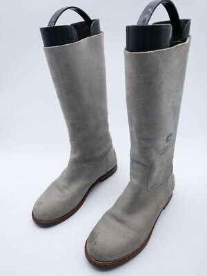 SHABBIES AMSTERDAM Damen Schaftstiefel Stiefel Leder grau Gr 37 EU Art 15071-80