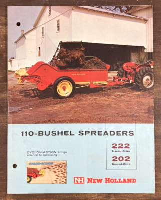 New Holland 110 Bushel Manure Spreader 1962 Sales Brochure 222 Tractor-Drive 202