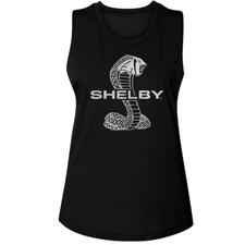 Carroll Shelby American Legend White Shelby Cobra Logo Women's Muscle T Shirt