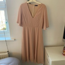 Beige Pink Boohoo Dress Size 8