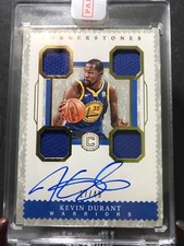 17-18 Cornerstones Kevin Durant Warriors Auto Patch #17/49 Game Used Jersey