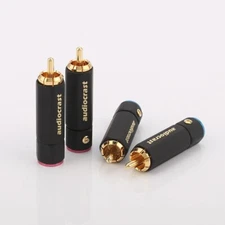 4PCS Gold Plated HIFI Audio RCA connectors plug for 9mm DIY interconnect cable