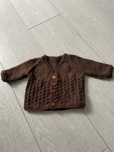Handknitted Baby Dark Brown Cardigan | eBay