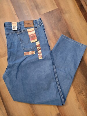Mens Wrangler Rugged Wear Stretch Relaxed Fit Jean 48x34 New