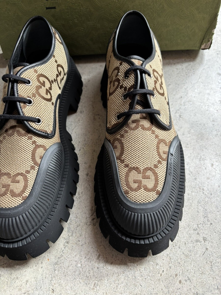 [GUCCI] Women's Maxi GG Sneakers (女性マキシGGスニーカー) Gucci Maxi GG Panelled Canvas Moccasin Chunky Loafers Shoe