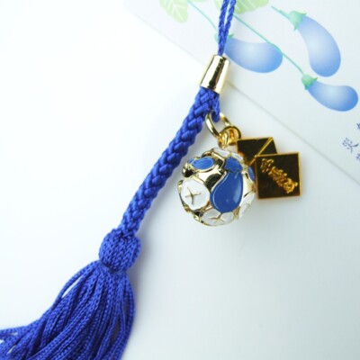 JAPANESE OMAMORI SHIRASAKI Charm Good luck Health eggplant BELL