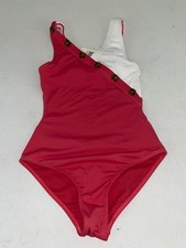 Habitual Girls Cross Buttoned One Piece Swimsuit Dark Pink Size 10
