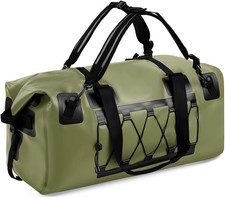 Waterproof Duffel Bag, 70L Large Roll Top Motorcycle Dry Backpack  Heavy-Duty,