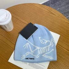 New Arc'teryx Bird Head Toque Light Blue Merino Wool Winter Knit Beanie Hat Cap