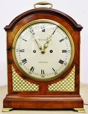 Rare Antique Regency Knight of Portsea Twin Fusee Mahogany Pad Top Bracket Clock