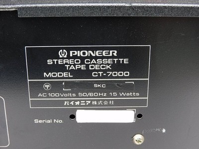 Pioneer TX-7000 SA-7000 CT-7000 Vintage Silver Stereo Set Powers