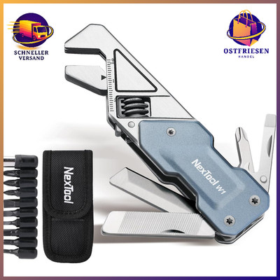 MultiTool 6 IN 1 Rollgabelschlüssel Faltbare Zange mit Nylontasche 9 Bits
