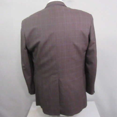 Tom James Mens Sport Coat 46R Brown Red Windowpane Check Executive - Picture 6 of 13