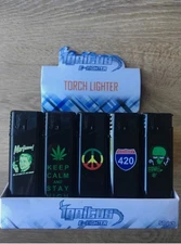 Ignitus Torch Electronic Lighter Assorted Designs 50 Count Pack
