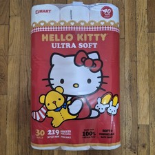 Hello Kitty Ultra Soft 3-Ply 25M 219 Sheets Toilet Tissue Paper: 30 Rolls SEALED