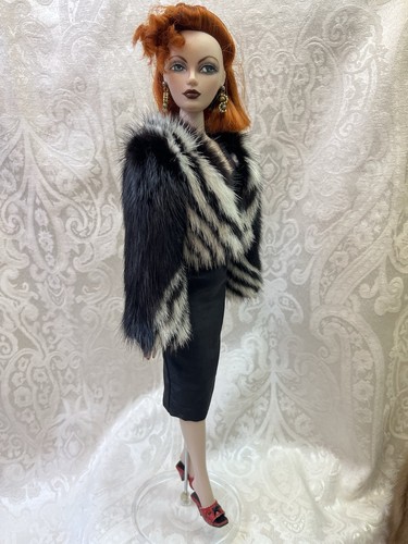 Schwarz weißer echter Nerz Pelz Bolero Mantel für Gene Tyler Sydney Puppen ~ Dimitha - Bild 5 von 16