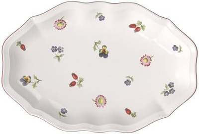 Petite Fleur Porcelain Pickle Dish, Made in Germany, 9.5x6.25 In