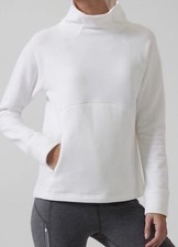 NWT 118 Athleta XL Polartec Funnel Neck White Lightweight Sweatshirt