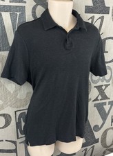 Banana Republic Men's Charcoal Gray Short Sleeve Polo Shirt Soft Cotton Medium