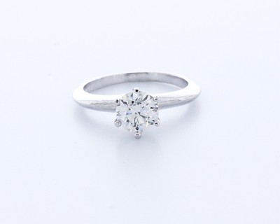 1.3 CT Lab-Created Diamond E/VS1 Round Cut Platinum Prong Classic Solitaire Ring