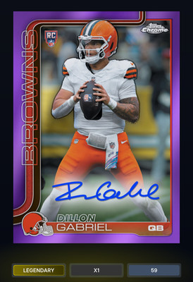 Topps NFL Collect DIGITAL Dillon Gabriel Purple Chrome Sig Legendary /75 Browns