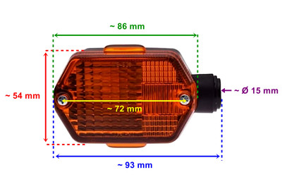 6V Turn Signal Set With Holder & Bulbs For Simson SR50 S51 MZ ETZ 250 Mopeds | Yellow