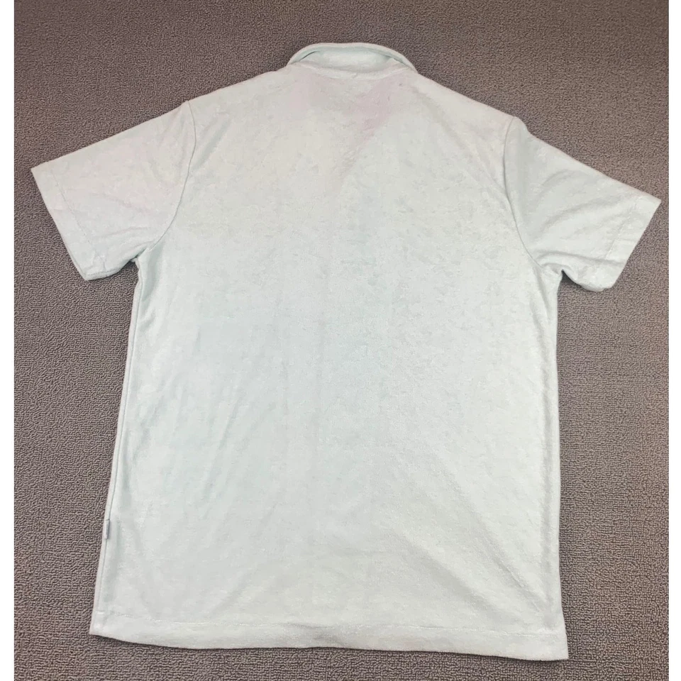 Onia Terry Camp Shirt Men's M Mint Green Short Sleeve Button Front Resort Foto 2 de 4