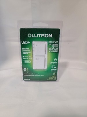 New Lutron Maestro Fan Control and Light Dimmer White MACL-LFQH-WH 75W LED+ 