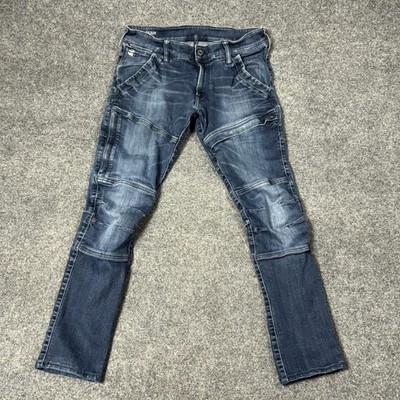 G-Star RAW Rackam Super Slim Jeans Mens 32x28 Med Wash Blue Skinny Stretch