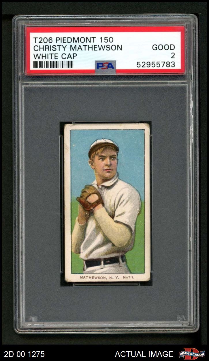 1909 T206 Christy Mathewson White Cap Giants HOF VARIATION PSA 2 - GOOD