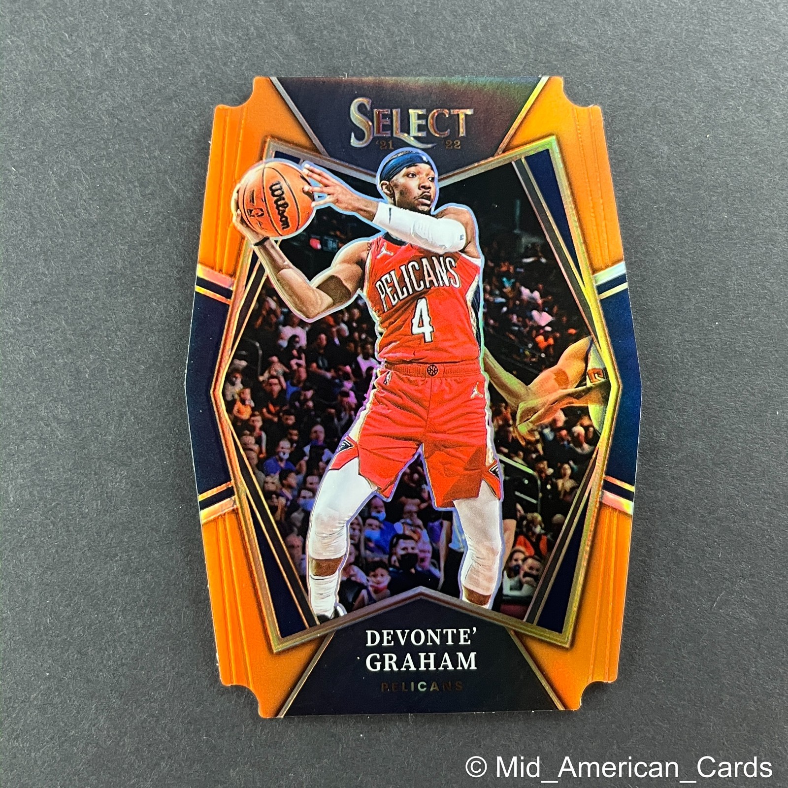 2021 Panini Select #168 Devonte' Graham Premier Level Orange Prizm Die-Cut /65