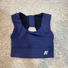 Forme Sports Bra Womens Small Blue Keyhole Back Longline Crop Top Athletic