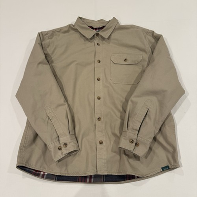#ad #ad Woolrich Men’s Beige Lined Mid Length Button Front Chore Jacket Size XXL Regular $25.00