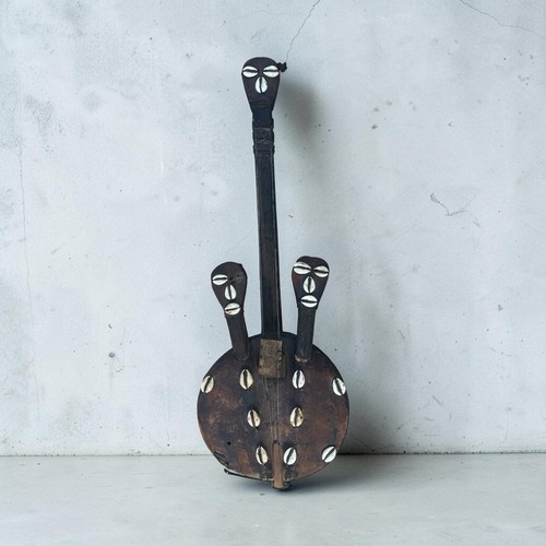 Handmade Indigenous West African Musical Instrument Calabash Kora Guitar Decor