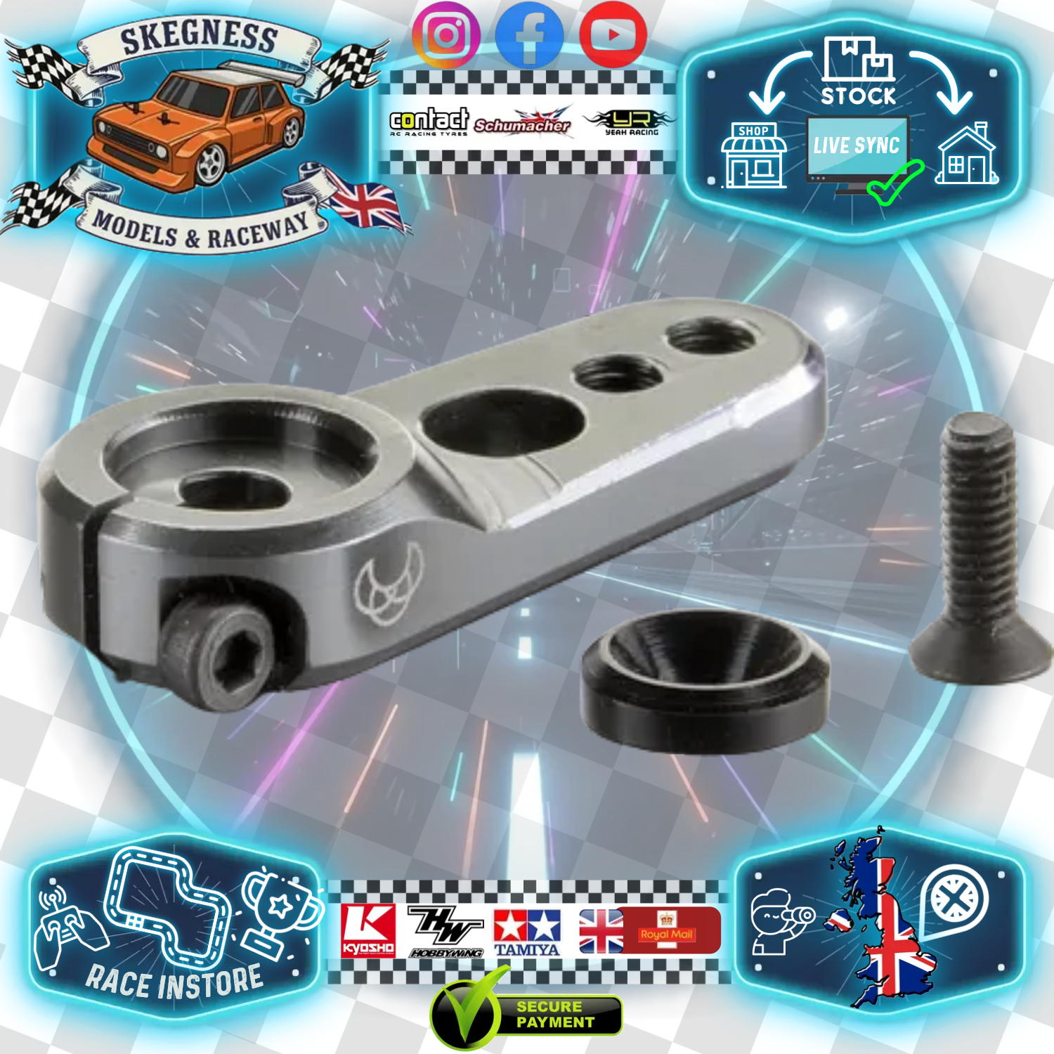 Absima - Universal 23T (Suitable for KO Propo, Sanwa, JR) Aluminium Clamp Servo