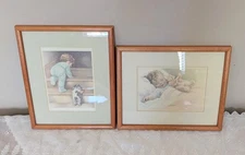 Bessie Pease Gutmann Vintage Prints Framed Pair Nighty Night and Happy Dreams