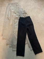 Classroom Boys Pull On Uniform Pants Elastic Waist Size 12 Set of 6 Khaki/Black