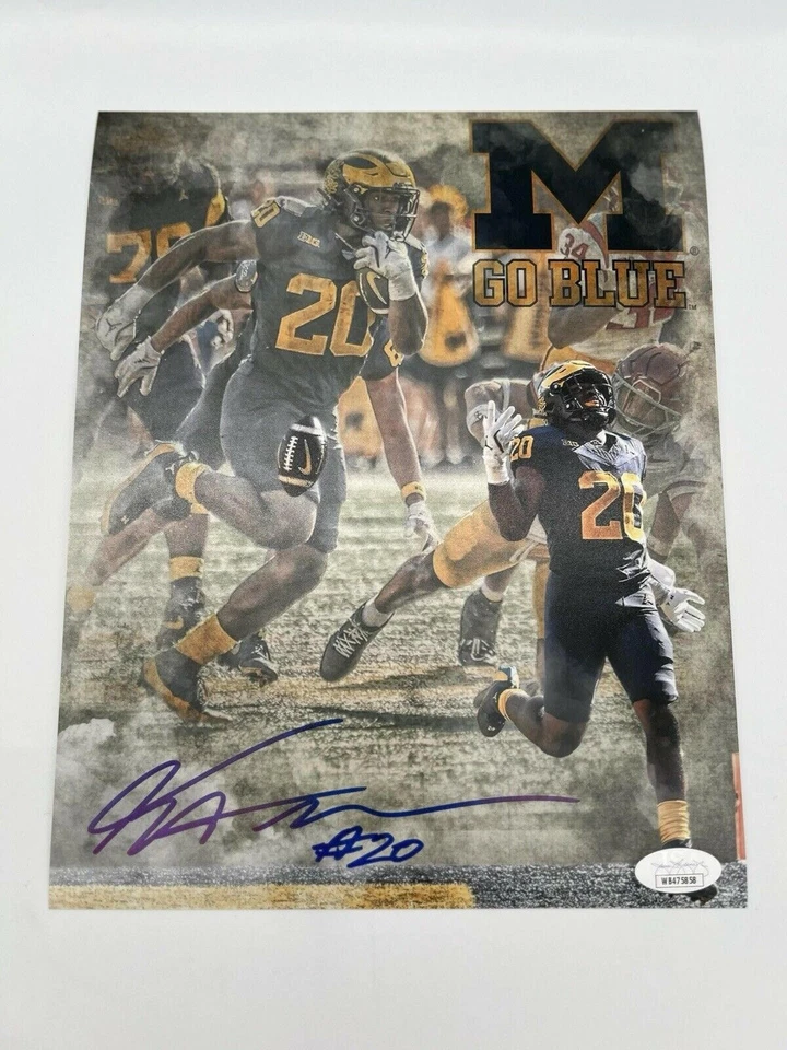 JMC SPORTS Kalel Mullings Autographed 8x10 Michigan Wolverines Photo JSA CoA