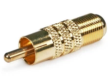 Monoprice RCA Male to F-Type Female Adaptor, Gold Plated Connector