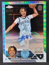 2023-24 Topps Chrome OTE Jeremiah Faumuina Aqua Auto Refractor /99 RC