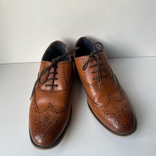 Bruno Marc Men's Tan Wingtip Oxford Shoes Size 4 Brown Brogue Dress