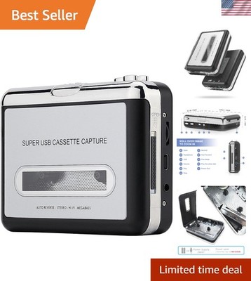 Cassette to MP3 Converter Player: Compact, USB Powered & Multi-Device Compatible